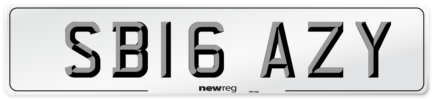 SB16 AZY Number Plate from New Reg